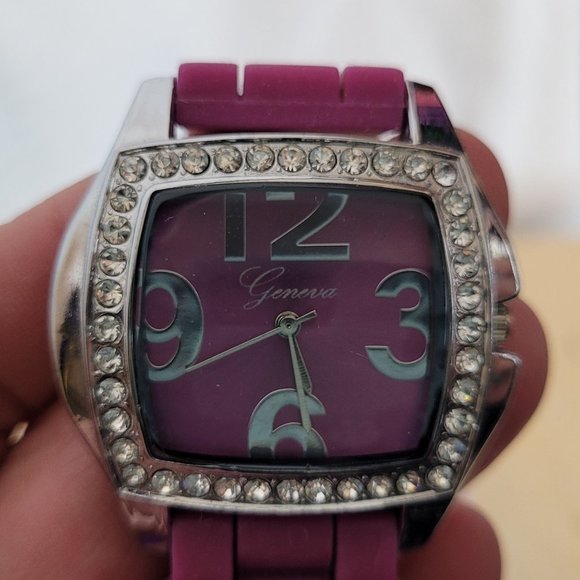 Geneva Watch Lot of 3 Purple Silicone Bands Untested No Batteries For Parts Asst - Picture 7 of 10